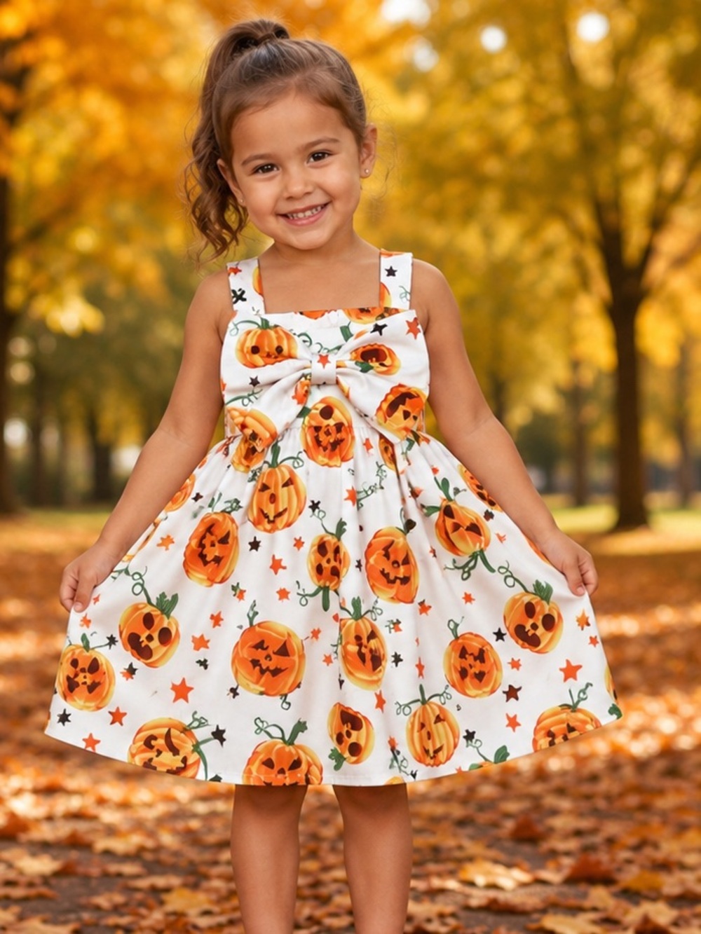 Cat & Jack Halloween Pumpkin Dresses- set of TWO Orange 4/5T - Picture 10 of 16